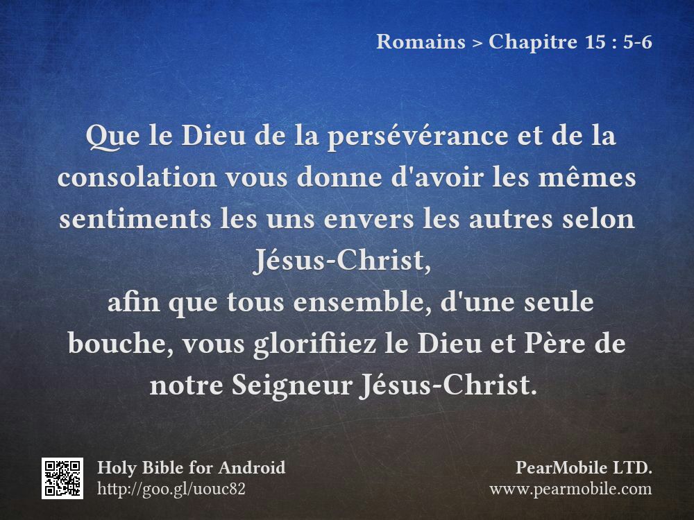 Romains, Chapitre 15:5-6